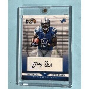 2012 Detroit Lions -Private Signings , Ryan Broyles Autograph Card -mint